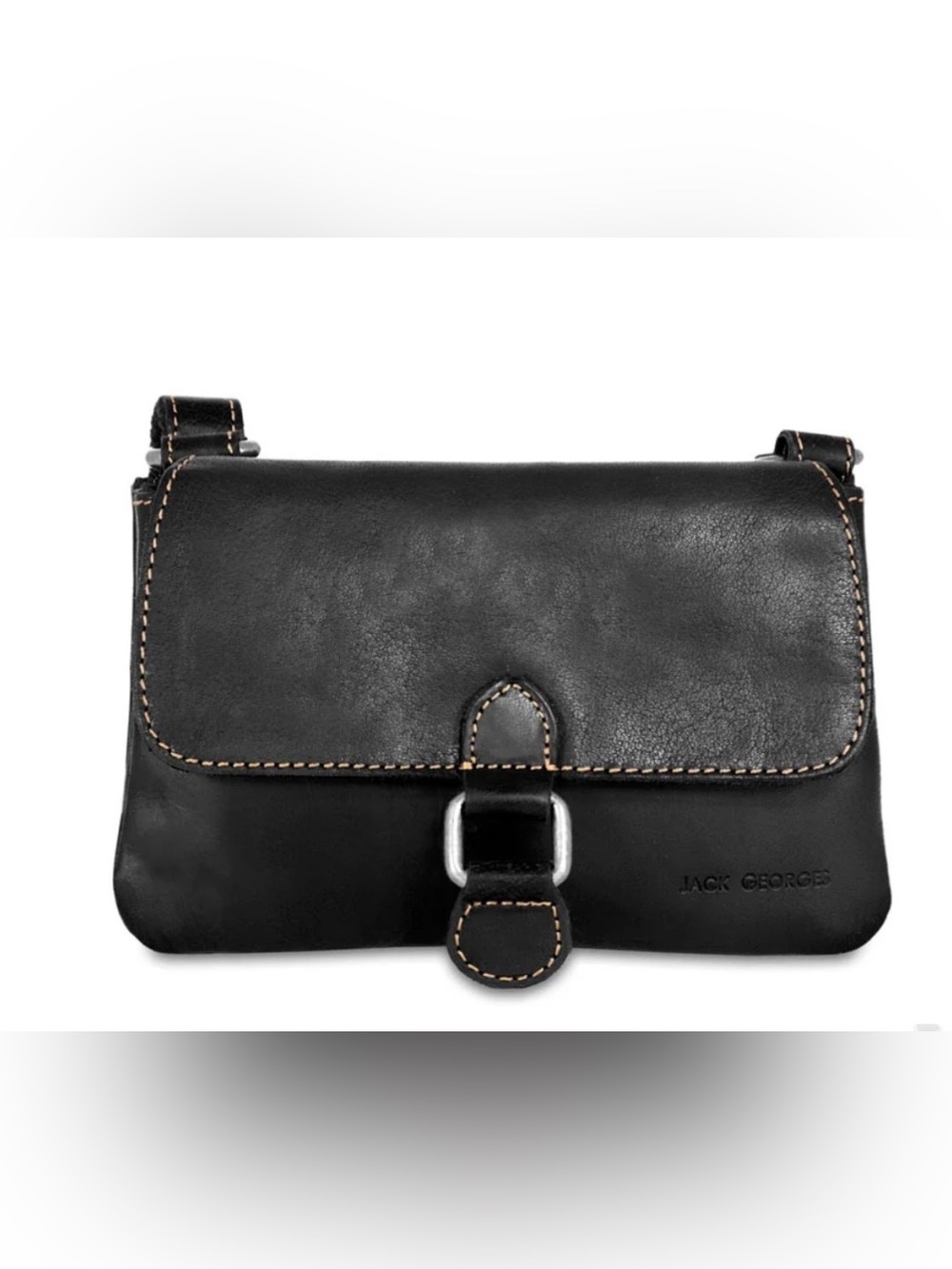 Jack Georges Voyager Mini Crossbody Bag (Style #7610) in black.